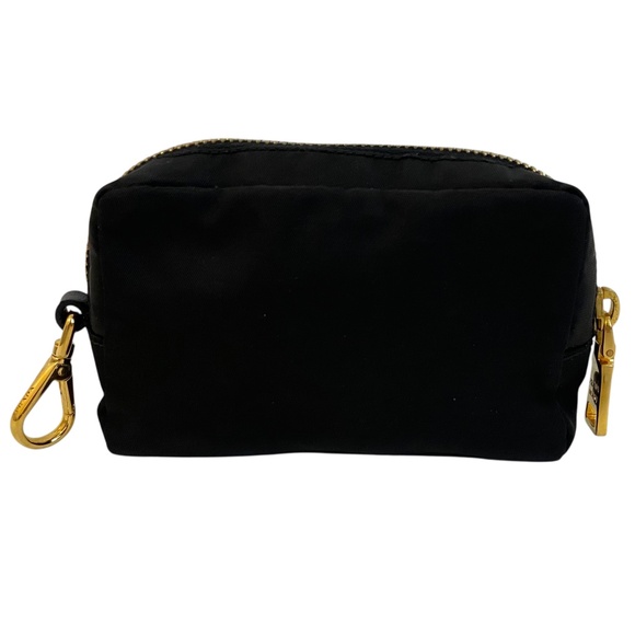 Authentic Prada Bow Pouch Black w/ Gold Hardware Zipper Closure Key Cles Pouch - Picture 5 of 11